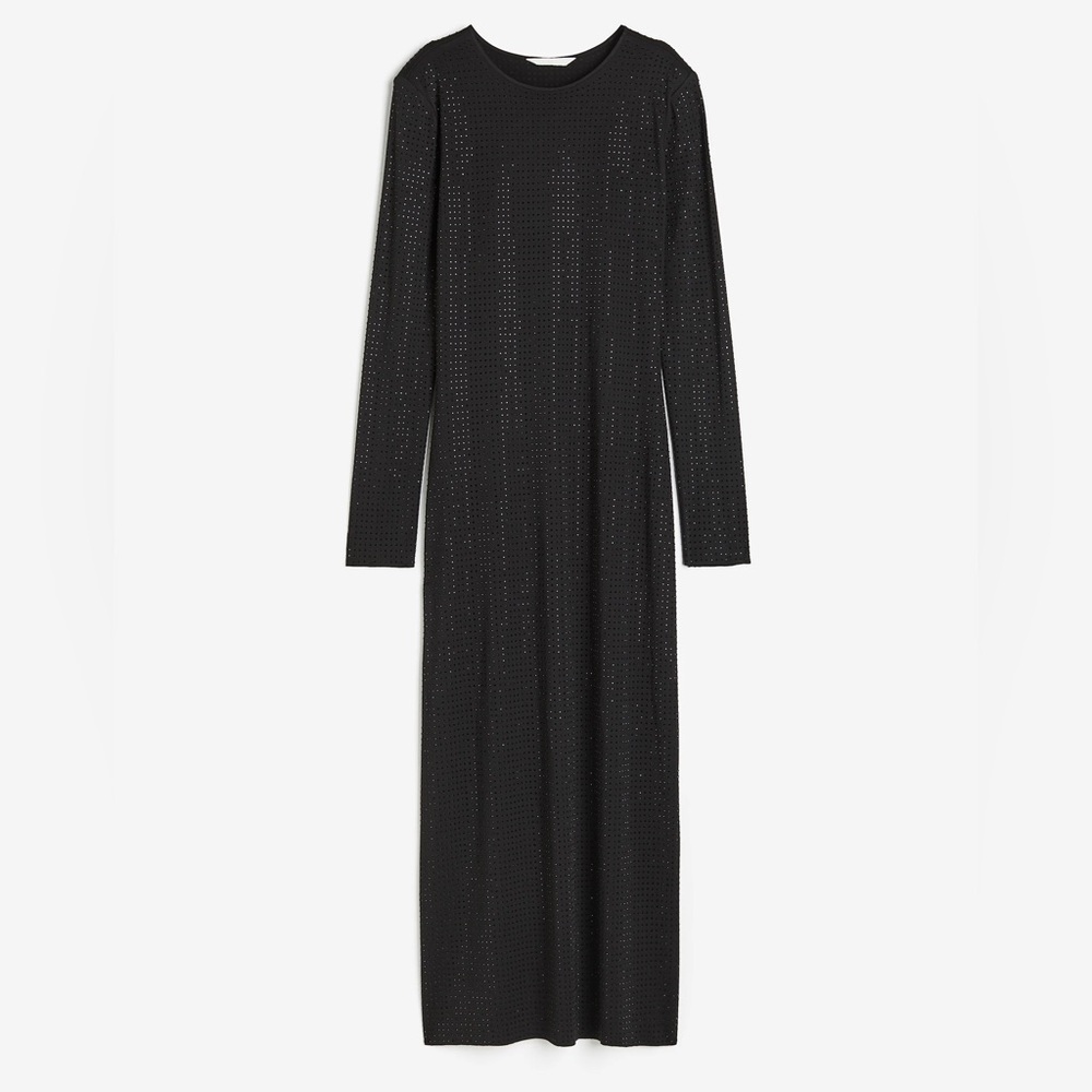 H&M RHINESTONE-EMBELLISHED BODYCON MAXI DRESS
